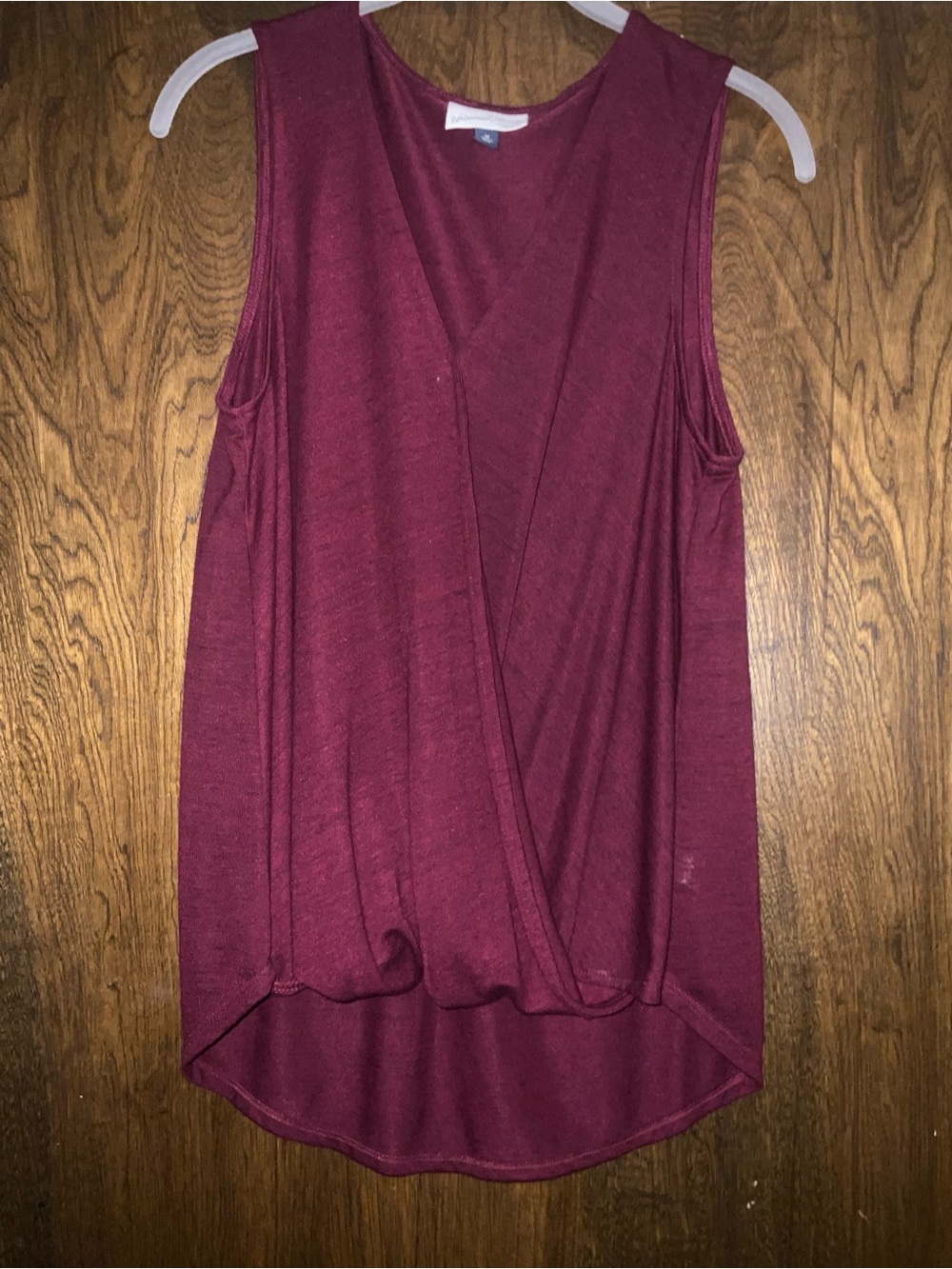 Universal Thread Sleeveless Wrap-Front Tank - Burgundy